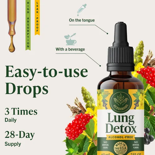 Vista 6 de HERBAMAMA Gotas de limpieza pulmonar con hoja de gordolobo - Gotas de gordolobo para pulmones