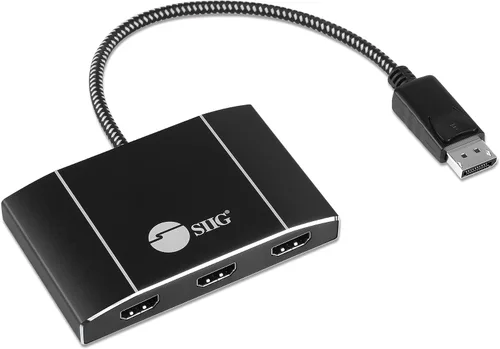 Vista 12 de SIIG - Divisor DisplayPort para monitores duales, DisplayPort 1.2 a 2 HDMI MST Hub divisor de video, monitor en cadena DisplayPort margarita,