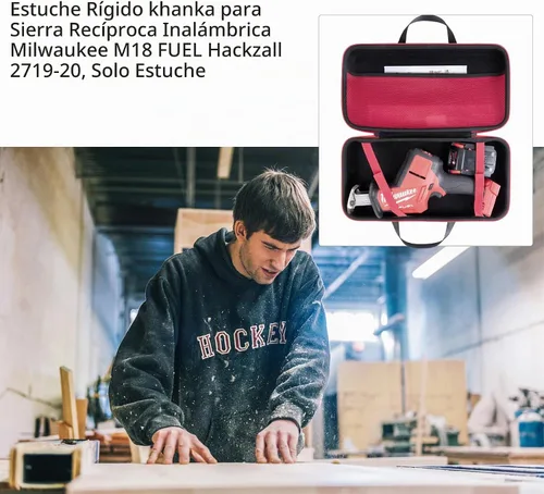 Vista 5 de khanka Funda de repuesto rígida para sierra recíproca inalámbrica Milwaukee M18 FUEL Hackzall 2719-20, solo funda