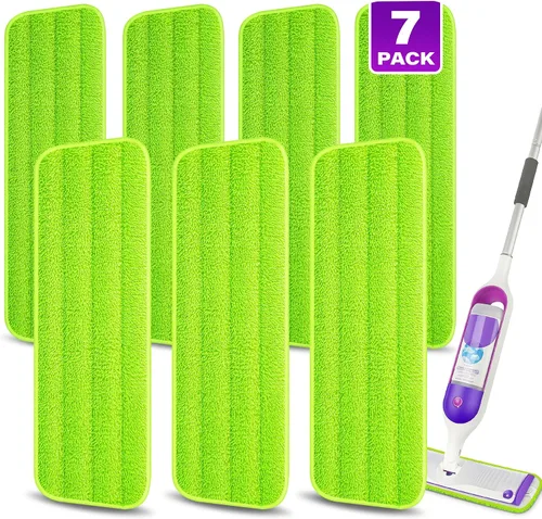 Vista 8 de 7 unidades de almohadillas reutilizables de microfibra para Swiffer PowerMop - MEXERRIS PowerMop recambios, almohadillas de trapeador para suelos