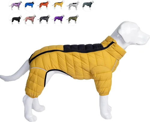 Vista 15 de Suéter para Perro ArmyGreen, Resistente al Viento, Reflectante - Chaqueta de Invierno Dirigible para S, M, L - Cremallera, Tallas Ajustables