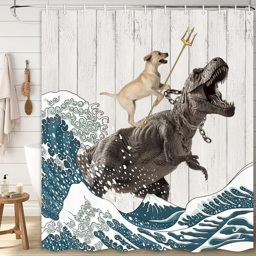 Vista 15 de Boziqr Divertidas cortinas de ducha para baño, bonita cortina de baño de elefante, luna, bosque, decoración rústica de granja, tela de poliéster