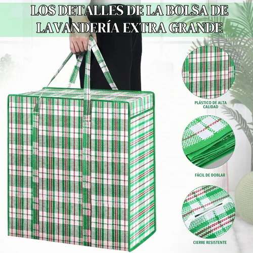 Vista 3 de Hoolerry - 8 bolsas grandes para mudanza con cremallera, 82.5 L para ropa