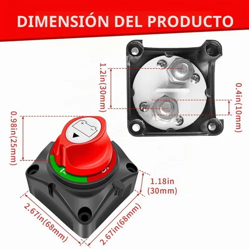 Vista 6 de Interruptor de desconexión de batería de 12 V-48 V CC 275 A, interruptor de apagado de aislamiento maestro de energía de batería para barco marino