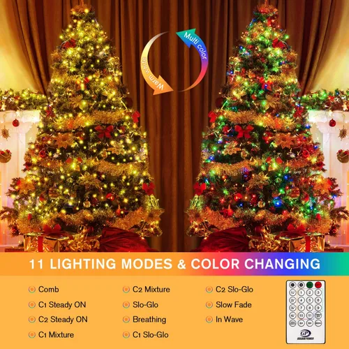 Vista 4 de JMEXSUSS Cadena de luces navideñas que cambian