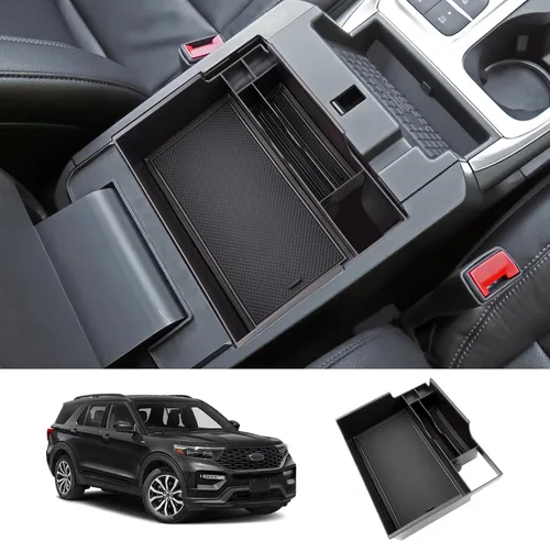 Vista 10 de LUWU Bandeja organizadora para consola central Ford Edge 2024 2020 2021 2022 2023 2024 Ford Edge SE/SEL/ST-Line/Titanio/ST, organizador de consola