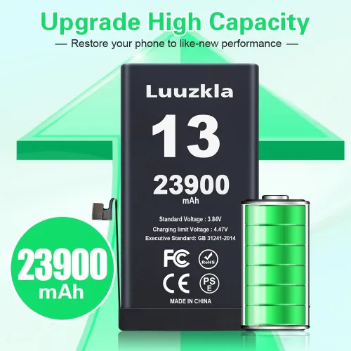 Vista 2 de Batería de 23900 mAh compatible con iPhone 13, batería de gran capacidad compatible con iPhone 13, con kits de herramientas completos, 0 ciclos