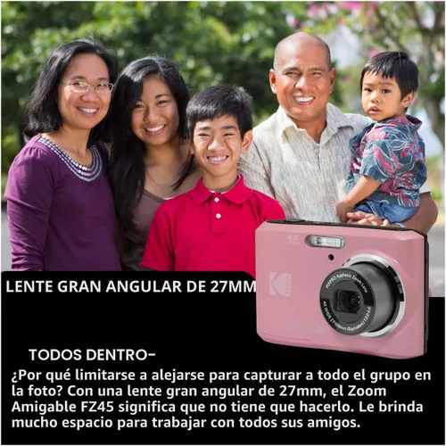 Vista 4 de Kodak PIXPRO FZ45 Friendly Zoom 16MP 1080p Cámara digital Full HD (Pastel Pink) Paquete con tarjeta de memoria (2 artículos)