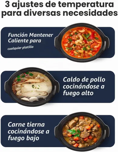 Vista 3 de LANZAMIENTO NUEVO] Olla de cocción lenta programable KOOC de 8.5 cuartos, más grande que 8 cuartos, más práctica que 10 cuartos, con temporizador