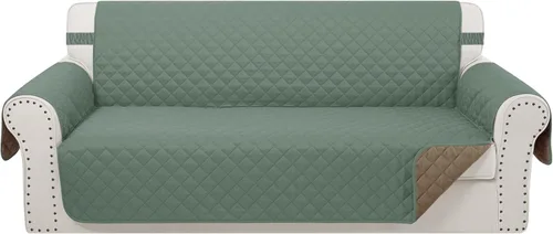 Vista 24 de Fundas para Silla Reclinable Reversibles Funda de Sofá para Mascotas Protector de Muebles Lazy Boy (Silla 23'', Beige/Beige)
