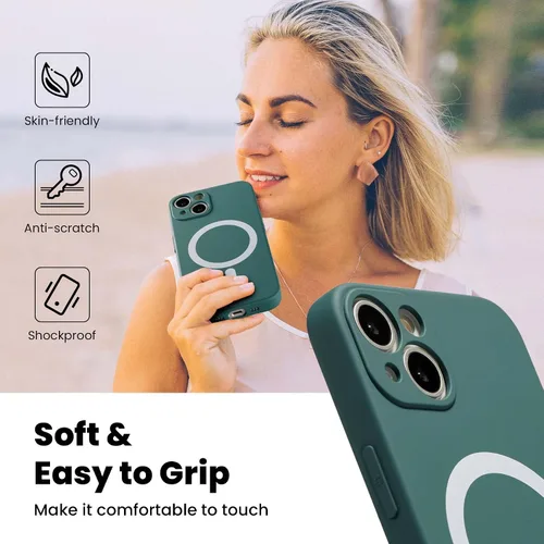 Vista 2 de ZCDAYE Magsafe Funda magnética para iPhone 13, funda delgada de silicona compatible con Magsafe suave forro de microfibra antiarañazos funda