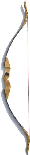 Vista 2 de Arco recurvo tradicional de tiro con arco para caza, arco largo hecho a mano para disparar, arco de caballo mongol de madera, 30-50 libras