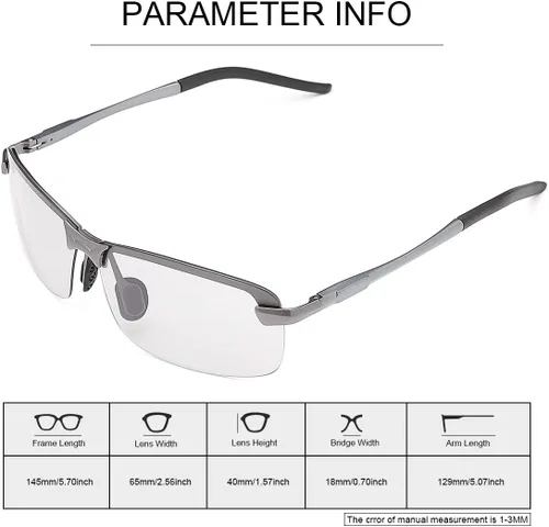 Vista 4 de YIMI Gafas de sol fotocrómicas polarizadas para hombres y mujeres deportes al aire libre conducción antirreflejos UV400 protección z87 gafas