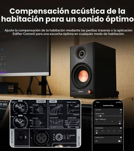 Vista 3 de Edifier MR4.5 Monitor de estudio biamplificado, altavoces de estantería RMS Negro