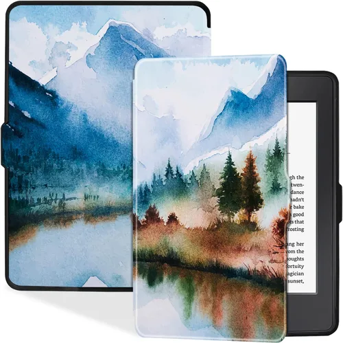 Vista 17 de Funda delgada para Kindle Paperwhite 5ª/6ª/7ª generación, color negro (Modelo EY21 y DP75SDI), delgada y ligera, cubierta de piel sintética