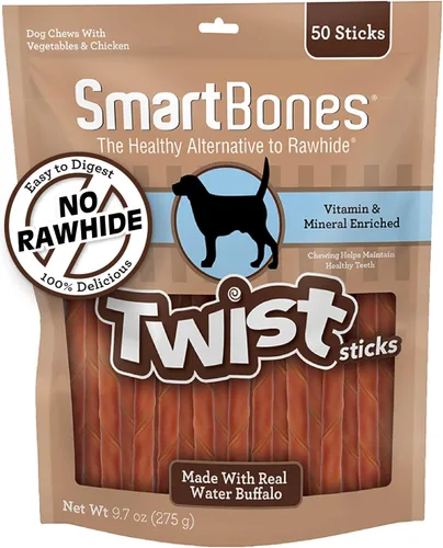 Vista 13 de SmartBones Palitos giratorios, dale a tu perro un masticable sin cuero crudo hecho con pollo y verduras reales (paquete de 100)