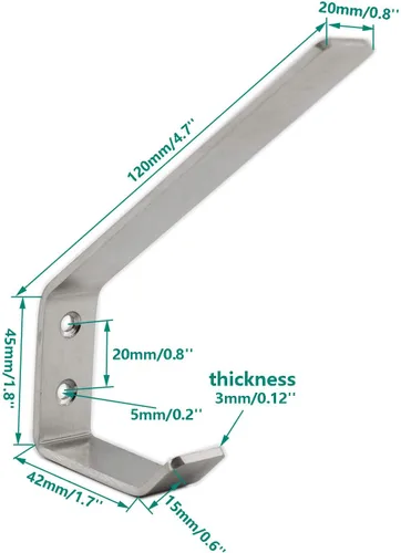 Vista 2 de Ganchos de pared de acero inoxidable para colgar toallas, sombreros, llaves, plantas, ganchos de metal resistentes para colgar en la pared