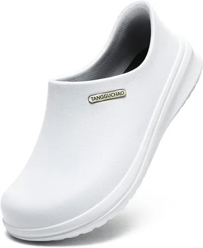 Vista 7 de Zapatos de chef antideslizantes para hombres y mujeres, resistentes al aceite, zapatos de trabajo impermeables con suela antideslizante de goma
