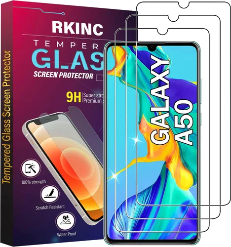 Vista 21 de RKINC Protector de pantalla [paquete de 4] para Samsung Galaxy A12 / Galaxy A02S / A12 Nacho, protector de pantalla de vidrio templado, 0.013 in