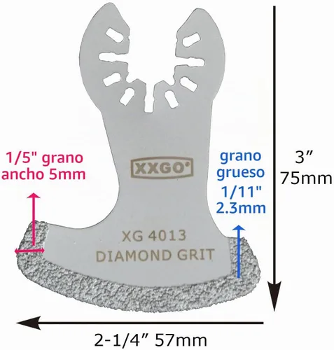 Vista 3 de XXGO 4 piezas de cuchillas oscilantes de diamante multiherramienta para quitar lechada de arena XG4202S
