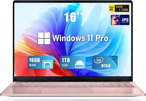 Vista 12 de FUNYET Portátil para Juegos, Computadora Portátil 2025, Laptop de 16 Pulgadas Win 11 Pro, 16GB RAM 1TB SSD, Procesador N150 (hasta 3.6GHz), Teclado