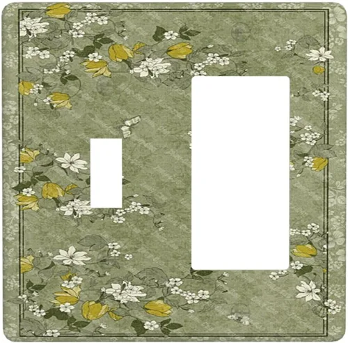 Vista 75 de Decorative Outlet Covers Blue Background White Cat Daisy Floral 2-Gang 1-Gang Wall Plate Single Toggle/Rocker Farmhouse Style Light Switch Covers