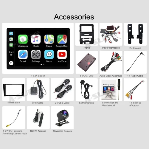 Vista 8 de 13.1 pulgadas 4+64GB Android 15 estéreo del coche para Ford F150 2009-2014 Modelo base 8-Core, 1920x1200 QLED Touchscreen, Wireless CarPlay &