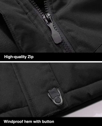 Vista 7 de MAGCOMSEN - Chaqueta de invierno para hombre, impermeable, abrigada, con forro polar y múltiples bolsillos