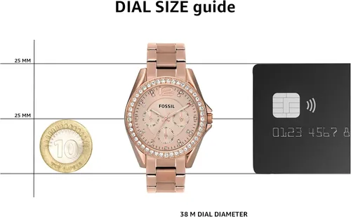 Vista 6 de Fossil Riley - Reloj para mujer con detalles de cristal y pulsera de acero inoxidable