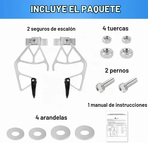 Vista 3 de Kit de bloqueo de peldaños 28-11 para cerraduras de escalera de extensión de aluminio Werner, compatible con escalera de extensión Werner