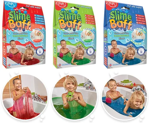 Vista 6 de 3 x Paquete de Gelli Baff de Zimpli Kids, Azul, Rojo y Verde, ¡Convierte el agua en sustancia colorida! Juguete sensorial y de baño para niños