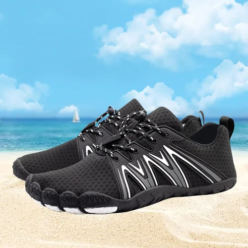 Vista 4 de Zapatos de agua para hombres y mujeres, para exteriores, playa, secado rápido, atléticos, acuáticos, zapatos deportivos para senderismo, escalada