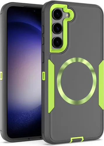 Vista 11 de Funda diseñada para Samsung Galaxy S22 Ultra, magnética, protección contra caídas de servicio pesado, protección de doble capa, compatible