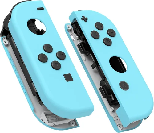 Vista 26 de eXtremeRate DIY Replacement Shell Buttons for Nintendo Switch & Switch OLED, Blue Soft Touch Custom Housing Case with Full Set Button for Joycon