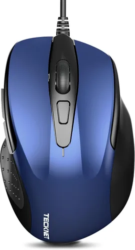 Vista 15 de TECKNET Ratón USB con Cable, Ratón de 6 Botones con Cable para Computadora con 4 DPI Ajustables, Ratones Ópticos para Computadora con Diseño