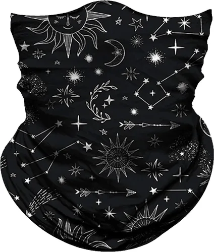 Vista 24 de Obacle Bandana sin costuras, máscara facial rave, para mujeres y hombres, para protección contra el polvo, el viento y el sol