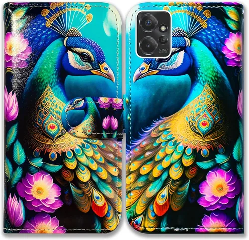 Vista 14 de Bcov Funda para Moto G Power 5G, diseño de pájaro negro y verde con tapa para teléfono con ranura para tarjetas, soporte para Motorola Moto G Power