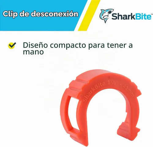 Vista 4 de SharkBite Clip de desconexión de 1-1/2 pulgadas para empujar para conectar accesorios de plomería de latón, UXLDC41