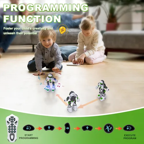 Vista 3 de Juguetes robóticos de regalo para niños: robot de control remoto programable con grabación de voz y control de gestos de baile, para niños pequeños