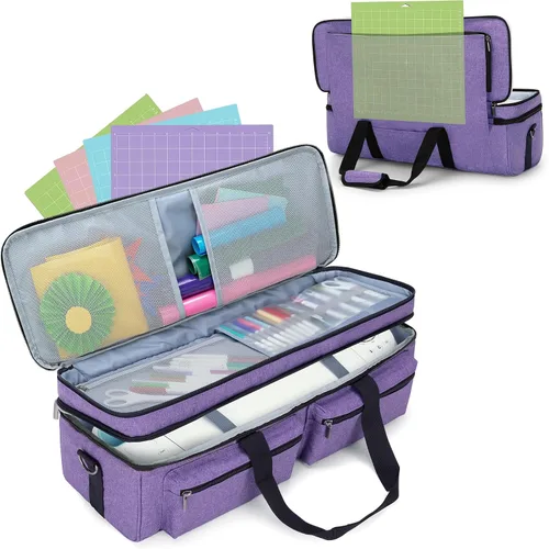 Vista 10 de LUXJA Bolsa de doble capa para Cricut Explore Air (Air2) y Maker, verde Verde Oscuro