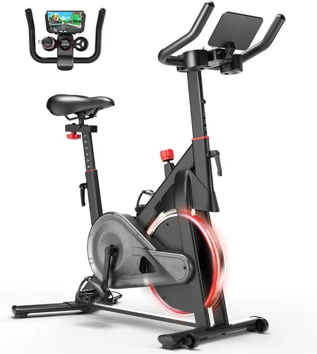 Vista 8 de Bicicleta de Ejercicio, Bicicleta de Ciclismo Interior con 32 Niveles de Resistencia Magnética Ajustable, Bicicleta de Ciclo con Capacidad