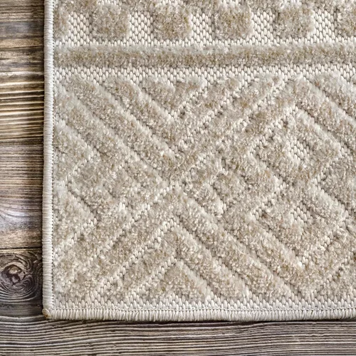 Vista 4 de nuLOOM Kamryn - Alfombra tribal texturizada para interiores y exteriores, 4 x 6 pies, beige, rectangular, 0.3 pulgadas de grosor Nuloom Kamryn