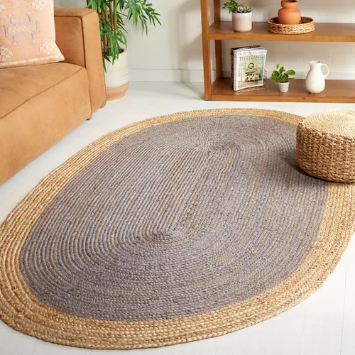 Vista 57 de SAFAVIEH Natural Fiber Collection - Alfombra ovalada, 2 pies 6 pulgadas x 4 pies, ovalada, azul aguamarina y marrón natural, yute hecho a mano