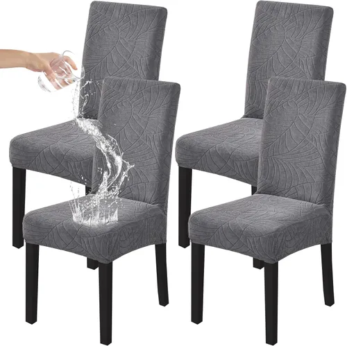 Vista 60 de HZDHCLH Juego de 4 fundas para sillas de comedor color burdeos, fundas elásticas de elastano para sillas Parsons, paquete de 4, fundas de asiento