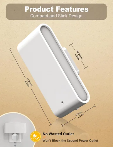 Vista 11 de JandCase Luces nocturnas LED enchufables a la pared, luz nocturna con sensor de luz del atardecer al amanecer, luz nocturna regulable enchufable