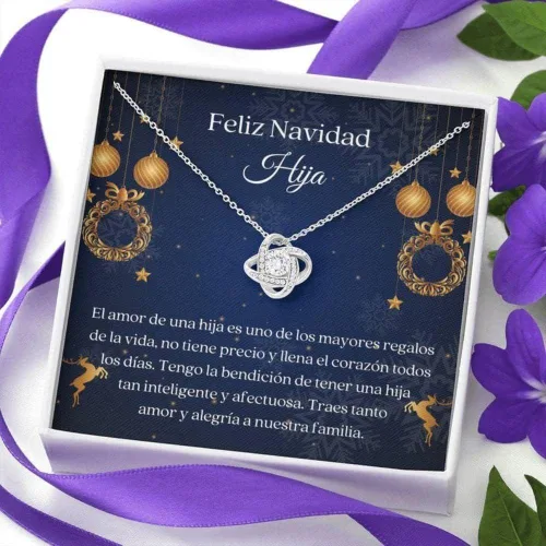 Vista 2 de Collar Hija Hija de Navidad Dulce Regalo Hija Regalo de Navidad española Regalo de hija latina Amor para Hija CLH1210072
