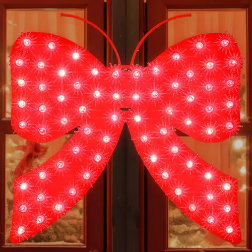 Vista 13 de LAMPHOME 18" 50 Estrella de Belén Navideña Iluminada Escultura de Luz para Ventana Decoración
