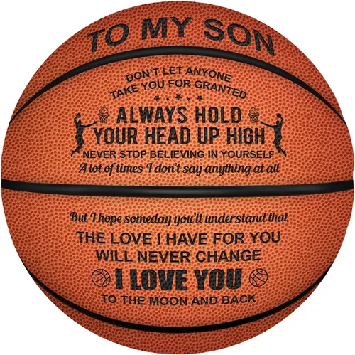 Vista 6 de KWOOD Regalos de baloncesto grabados personalizados para interiores y exteriores para hijo, I Love You to The Moon and Back, regalos de graduación