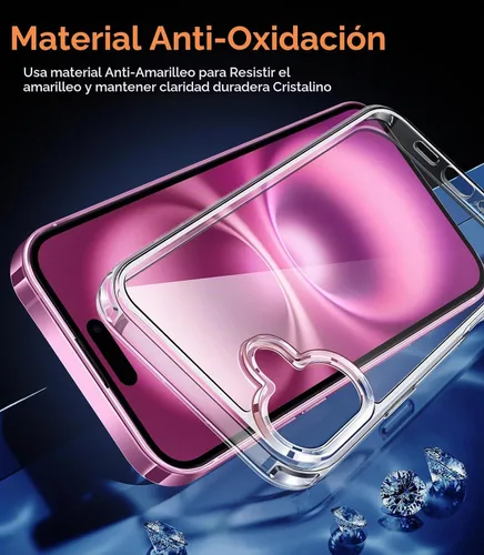 Vista 7 de ivoler Funda transparente 3 en 1 diseñada para iPhone 16 Plus de 6.7 pulgadas 2024 con 2 protectores de pantalla de vidrio templado, funda delgada