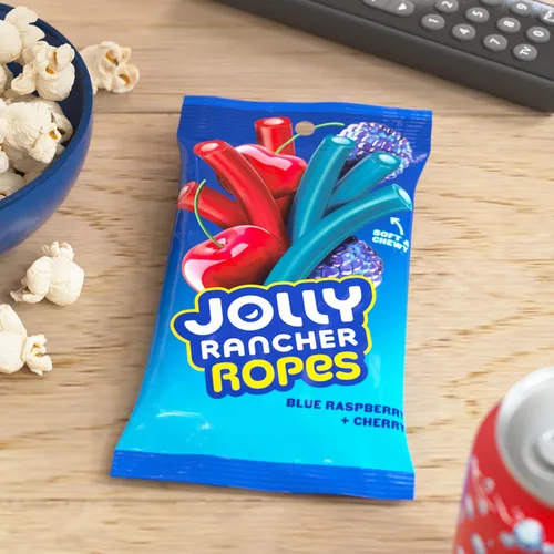 Vista 6 de JOLLY RANCHER Ropes - Bolsa de dulces con sabor a frambuesa azul y cereza, 6 onzas
